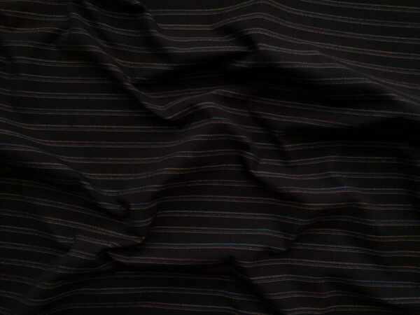 British Designer Deadstock - Yarn Dyed Cotton Stripe - Black/Multi