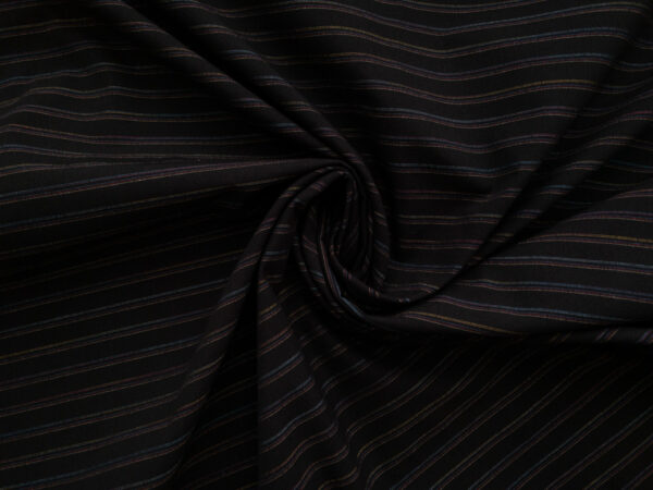 British Designer Deadstock - Yarn Dyed Cotton Stripe - Black/Multi