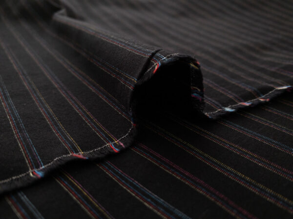 British Designer Deadstock - Yarn Dyed Cotton Stripe - Black/Multi