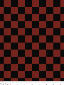 Quilting Cotton – I'd Rather Be Playing Chess - Checkerboard - Black/Red