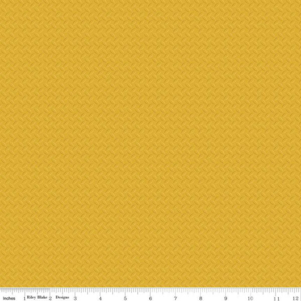 Quilting Cotton – CAT® Junior Crew™ - Steel Plate - Yellow