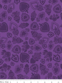 Quilting Cotton – Amor Eterno - Hearts - Purple