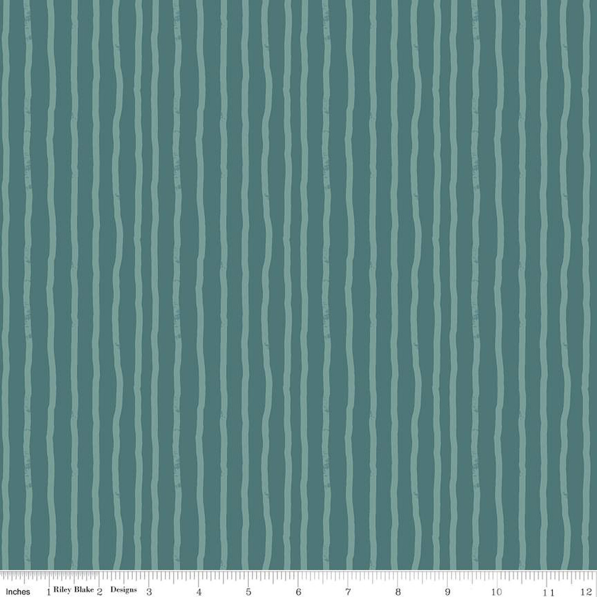 Quilting Cotton Roar Stripes Teal Stonemountain & Daughter Fabrics