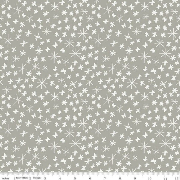 Cotton Flannel - Nice Ice Baby - Snowflakes - Gray