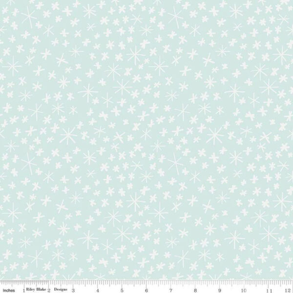 Cotton Flannel - Nice Ice Baby - Snowflakes - Mint