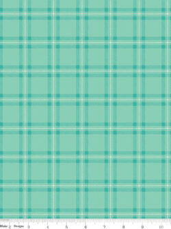 Cotton Flannel - Glamp Camp - Plaid - Teal