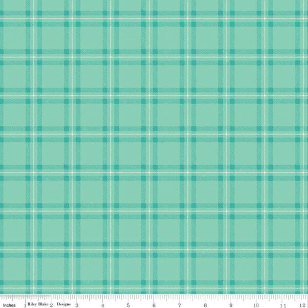 Cotton Flannel - Glamp Camp - Plaid - Teal