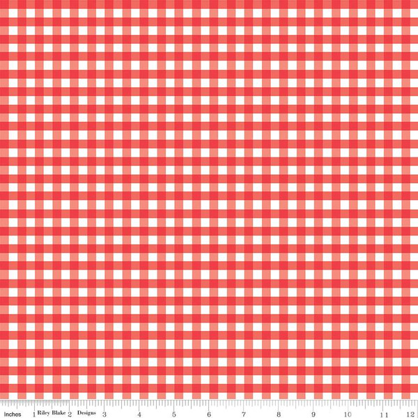 Cotton Flannel - Gingham - Red