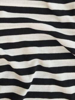 European Designer Deadstock - Viscose Jersey - Black/White Stripe