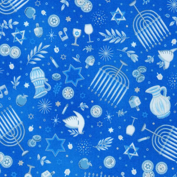 Quilting Cotton - Stars of Light - Hanukkah - Blue