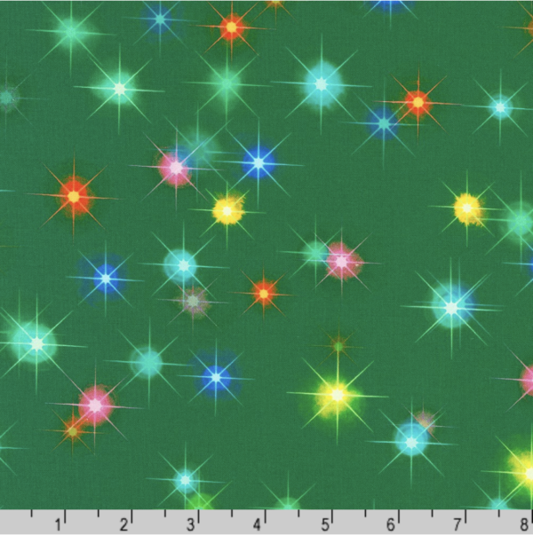 Quilting Cotton - Afterglow - Twinkle Lights - Evergreen