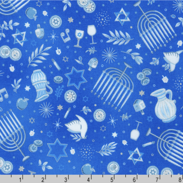 Quilting Cotton - Stars of Light - Hanukkah - Blue