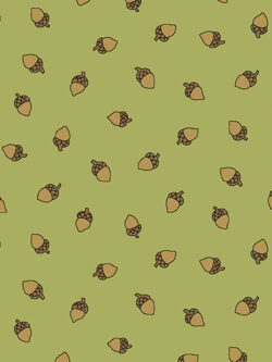 Quilting Cotton – Give Thanks - Acorns - Green