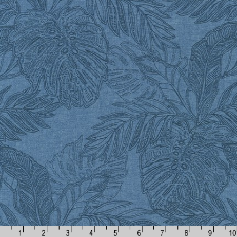 Cotton Chambray - Chambray Weekend - Leaves - Denim - Stonemountain ...