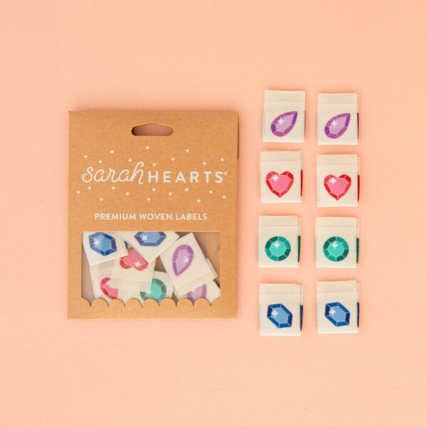 Sarah Hearts Garment Label - Jewels - 8 pack