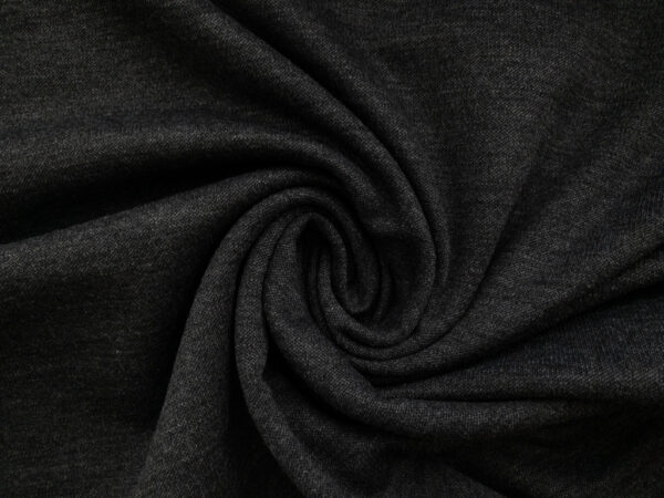 British Designer Deadstock – Viscose/Polyester Spandex Double Knit – Charcoal