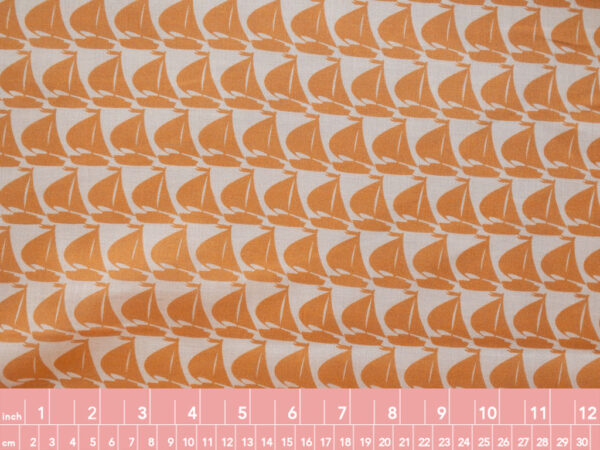 European Designer Deadstock - Cotton Voile - Sail Away - Marigold