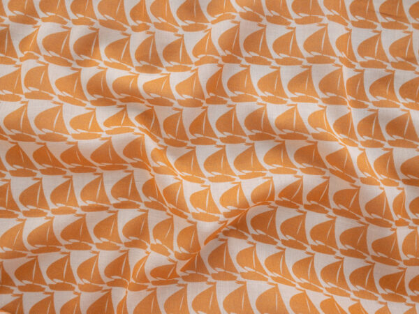 European Designer Deadstock - Cotton Voile - Sail Away - Marigold