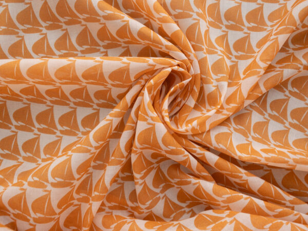 European Designer Deadstock - Cotton Voile - Sail Away - Marigold