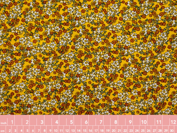 Designer Deadstock - Rayon Challis - Sunny Floral - Yellow