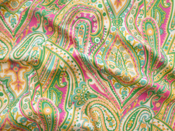 Lady McElroy - Cotton/Spandex Stretch Sateen -  Vivid Paisley