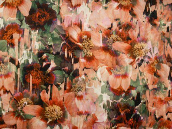 Lady McElroy - Viscose Challis - Lakeside Blooms - Peach