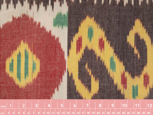 Laura & Kiran Deadstock - Heavyweight Cotton Ikat - Bukhara - Red/Yellow