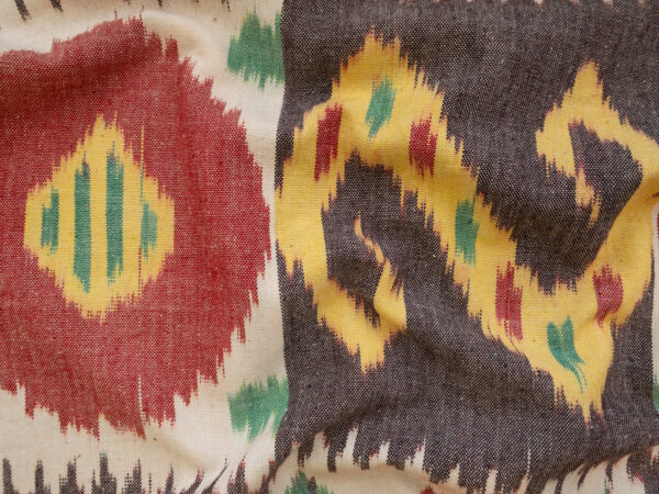 Laura & Kiran Deadstock - Heavyweight Cotton Ikat - Bukhara - Red/Yellow