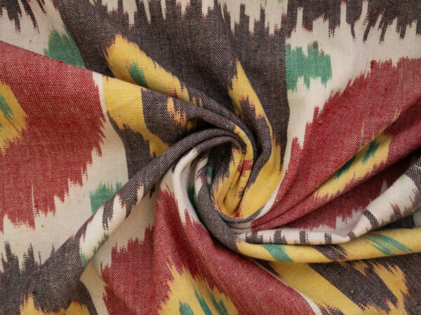 Laura & Kiran Deadstock - Heavyweight Cotton Ikat - Bukhara - Red/Yellow