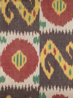 Laura & Kiran Deadstock - Heavyweight Cotton Ikat - Bukhara - Red/Yellow