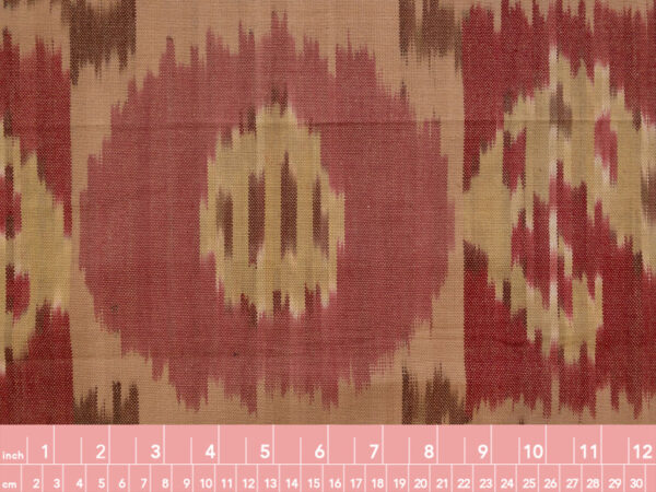 Laura & Kiran Deadstock - Heavyweight Cotton Ikat - Bukhara - Burgundy/Tan