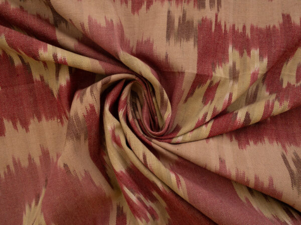 Laura & Kiran Deadstock - Heavyweight Cotton Ikat - Bukhara - Burgundy/Tan