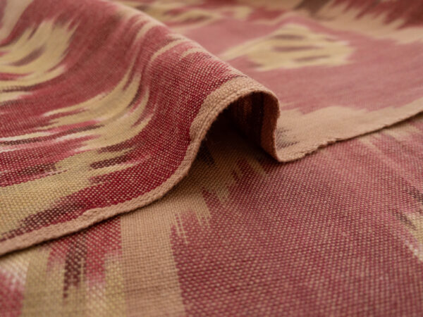 Laura & Kiran Deadstock - Heavyweight Cotton Ikat - Bukhara - Burgundy/Tan