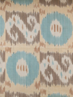 Laura & Kiran Deadstock - Heavyweight Cotton Ikat - Bukhara - Aqua/Taupe