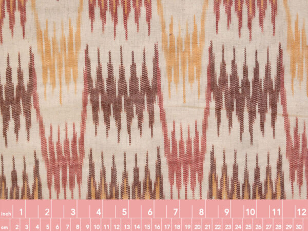 Laura & Kiran Deadstock - Heavyweight Cotton Ikat - Spire - Burgandy/Orange