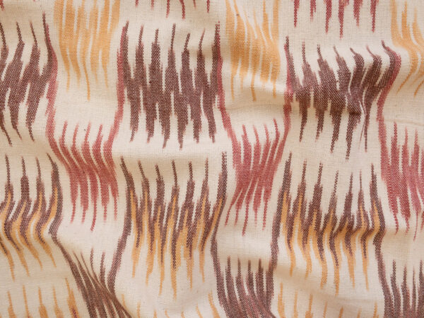 Laura & Kiran Deadstock - Heavyweight Cotton Ikat - Spire - Burgandy/Orange