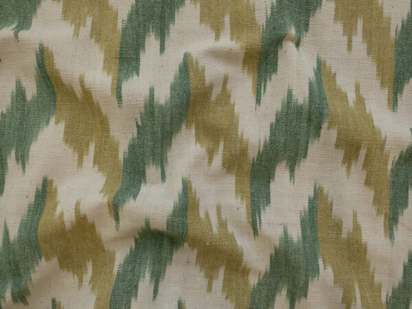 Laura & Kiran Deadstock - Heavyweight Cotton Ikat - Flame - Green