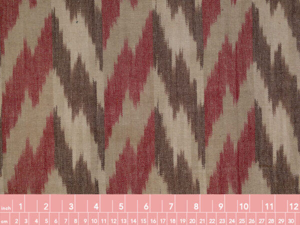 Laura & Kiran Deadstock - Heavyweight Cotton Ikat - Flame - Red/Brown