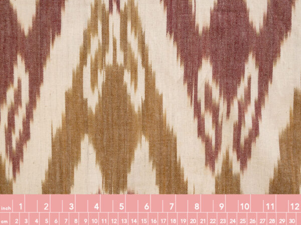 Laura & Kiran Deadstock - Heavyweight Cotton Ikat - Uzbek - Burgundy/Natural