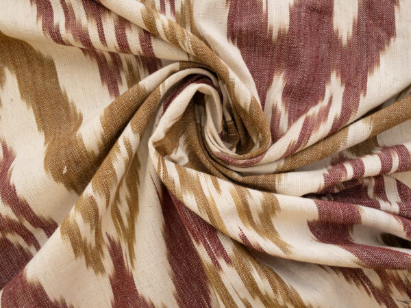 Laura & Kiran Deadstock - Heavyweight Cotton Ikat - Uzbek - Burgundy/Natural