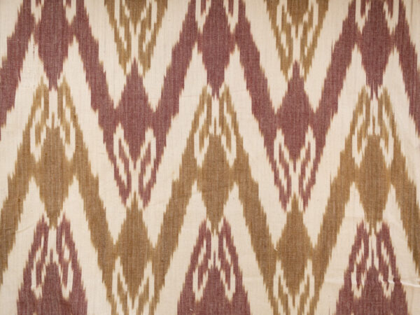 Laura & Kiran Deadstock - Heavyweight Cotton Ikat - Uzbek - Burgundy/Natural