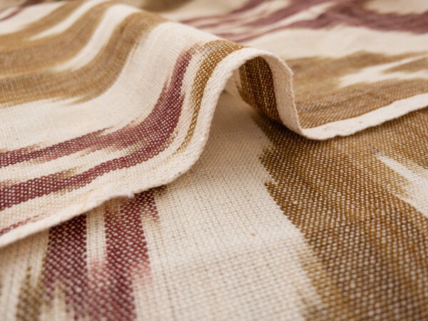 Laura & Kiran Deadstock - Heavyweight Cotton Ikat - Uzbek - Burgundy/Natural