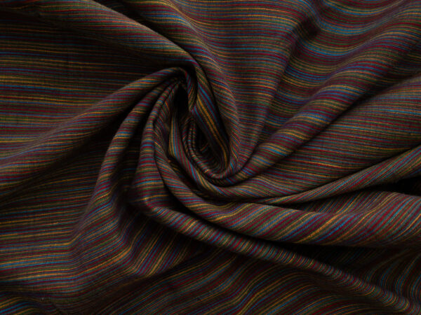 Yarn Dyed Cotton – Mini Stripe - Purple/Primary