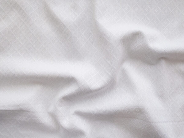 Textured Yarn Dyed Cotton - Diamond Weave - White