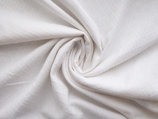 Textured Yarn Dyed Cotton - Diamond Weave - White