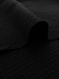 Textured Yarn Dyed Cotton - Dashes - Black