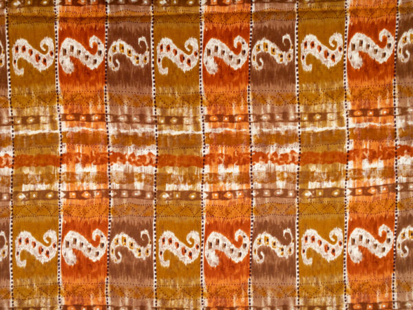 British Designer Deadstock - Linen/Rayon - Painterly Stripes - Sienna/Orange