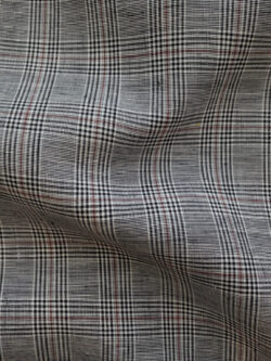 British Designer Deadstock - Yarn Dyed Linen - Prince of Wales Plaid