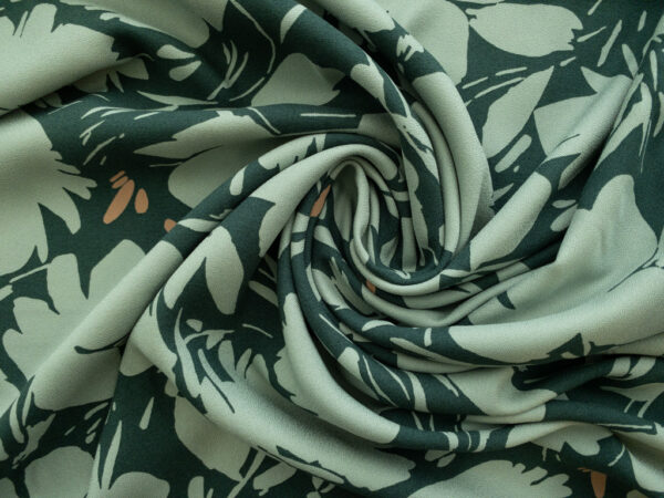 Mind the Maker – Viscose Crepe – Floral Shade – Sage/Bottle Green