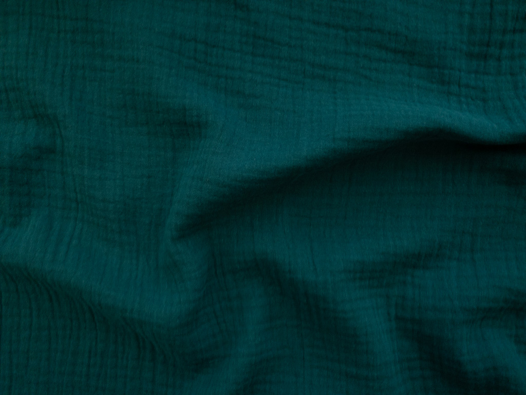 Cotton Double Gauze Teal Stonemountain & Daughter Fabrics